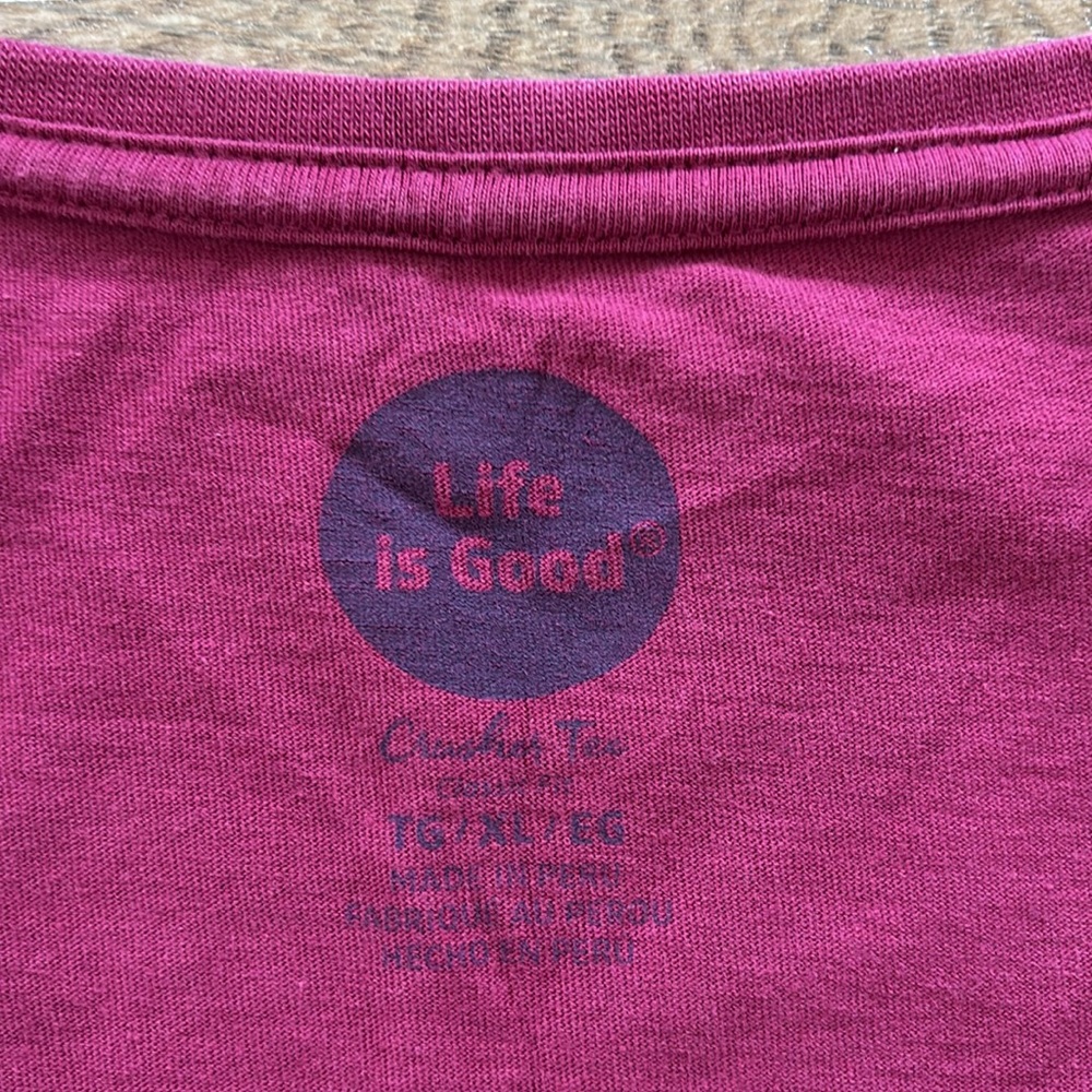 Life Is Good Straight Outta Rescue Women's Long Sleeve Pink Size XL - Picture 3 of 9
